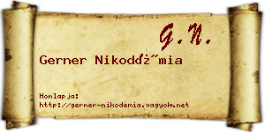 Gerner Nikodémia névjegykártya